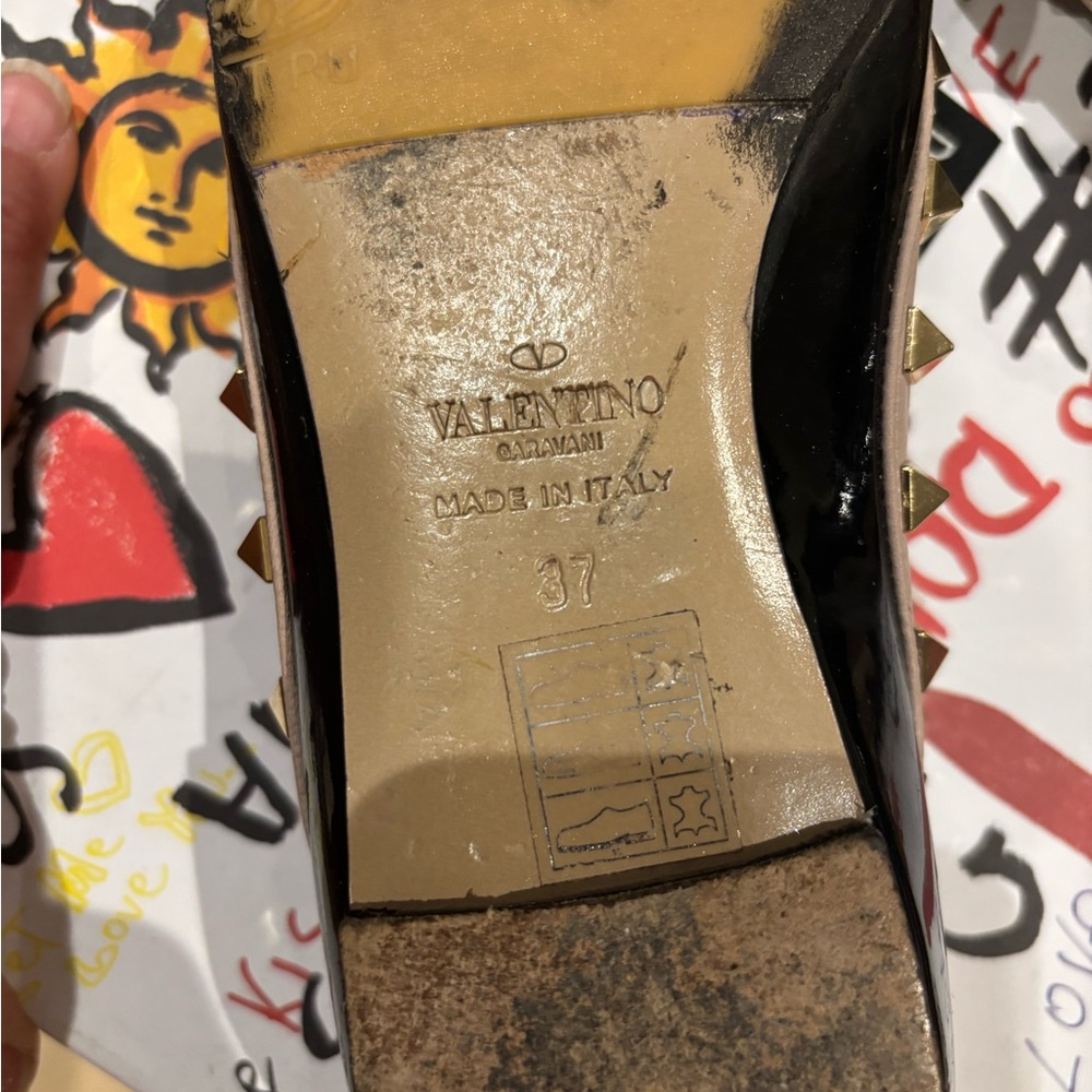 Valentino Garavani Black and Tan Flats/Worn/ No Box - Picture 5 of 6
